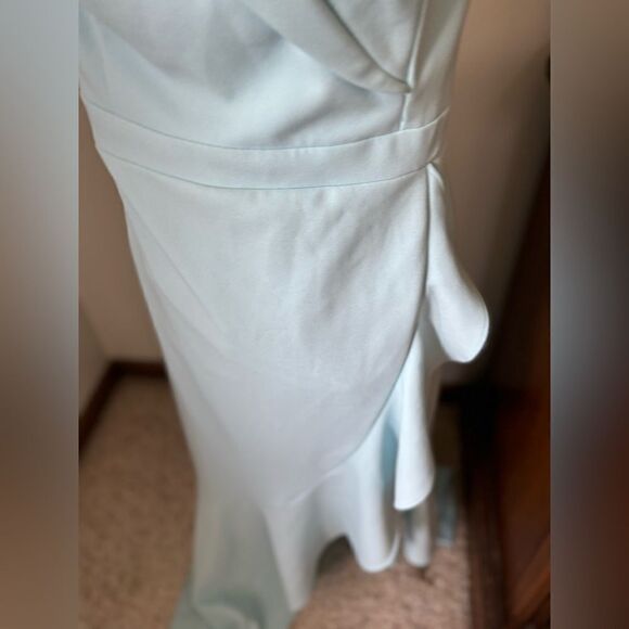 Xscape plus size blue dress with ruffle detail size 16 special occasion - Picture 6 of 10